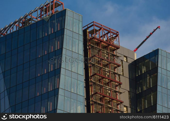 modern business office exterior building with glass facade