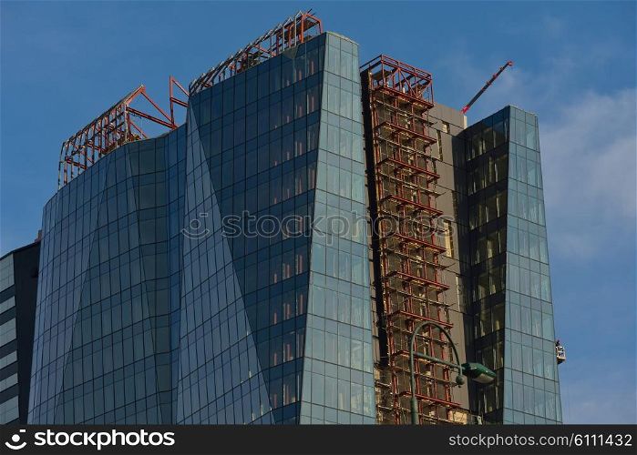 modern business office exterior building with glass facade