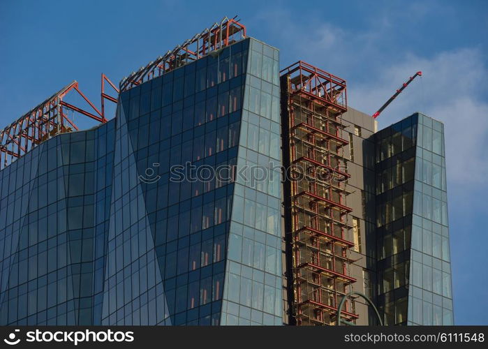 modern business office exterior building with glass facade