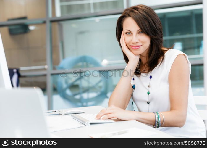 Modern business woman in the office. Modern successful business woman