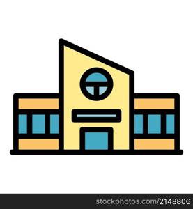 Modern campus icon. Outline Modern campus vector icon color flat isolated. Modern campus icon color outline vector