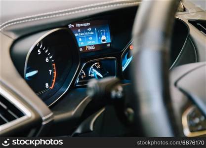 Modern Car Interior With Dashboard View