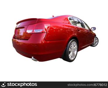 Modern car is isolated on a white background without shadow