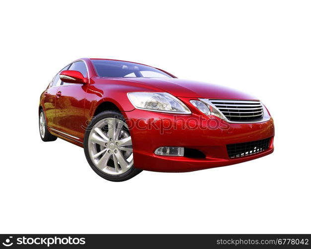 Modern car is isolated on a white background without shadow