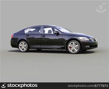 Modern car on a gray background with shadow