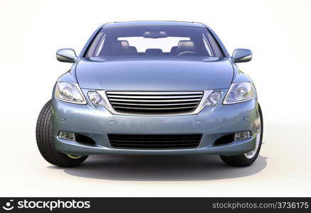 Modern car on a light background with a shadow