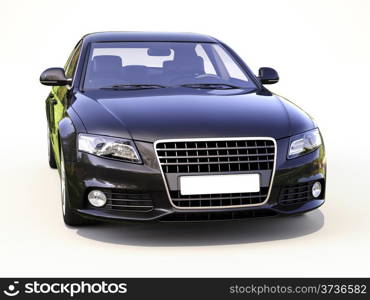 Modern car on a light background with a shadow