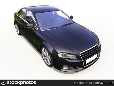 Modern car on a light background with a shadow