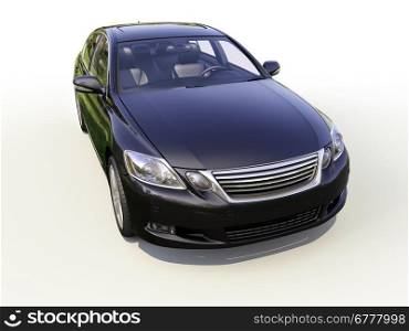Modern car on a light background with a shadow