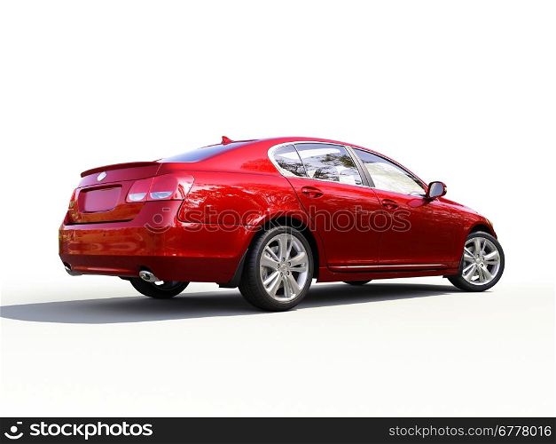 Modern car on a light background with a shadow