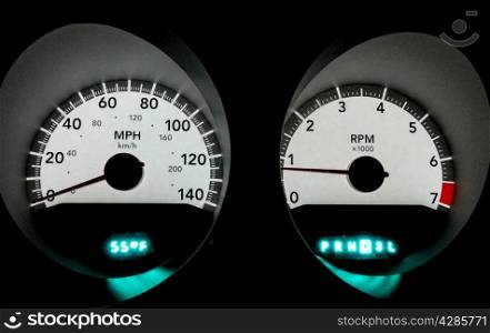 modern car speed meter, racing style