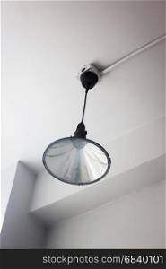 Modern Ceiling Lamp In White Room, stock photo