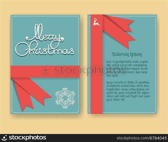 Modern Christmas card or brochure design with decoration in retro style. Vector illustration
