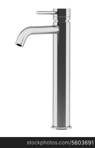 modern chrome faucet isolated on white background