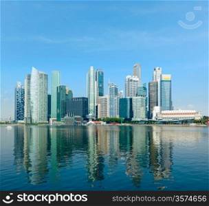 Modern city skyline of business district downtown in day