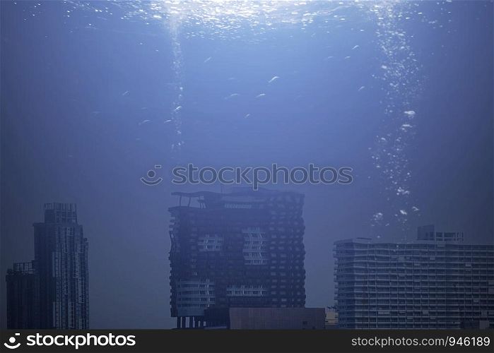 Modern city under the sea