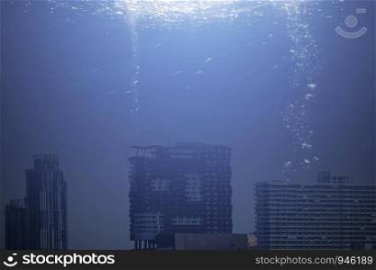 Modern city under the sea
