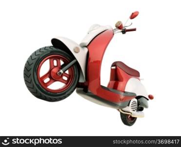 Modern classic scooter isolated on a white background