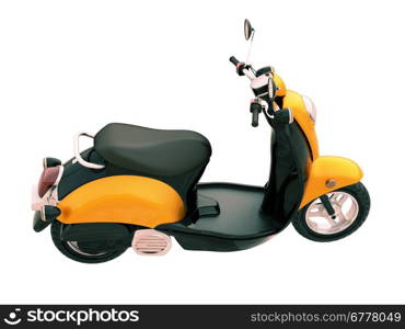 Modern classic scooter isolated on a white background