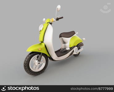 Modern classic scooter on a grey background