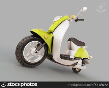Modern classic scooter on a grey background
