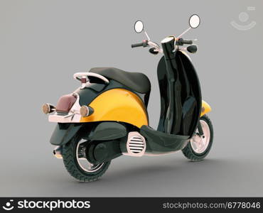 Modern classic scooter on a grey background