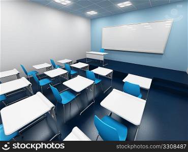 modern classroom. 3d rendering