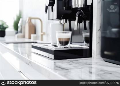 Modern coffee machine. Cafeteria cafe. Generate Ai. Modern coffee machine. Generate Ai