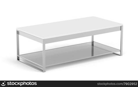 Modern coffee table on white background