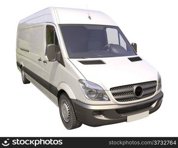 Modern commercial van isolated on a white background