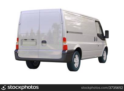 Modern commercial van isolated on a white background