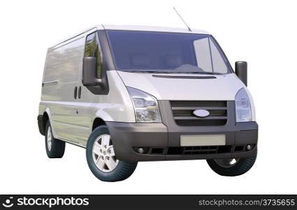Modern commercial van isolated on a white background