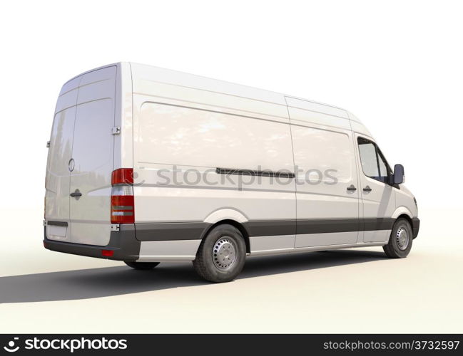 Modern commercial van on a light background