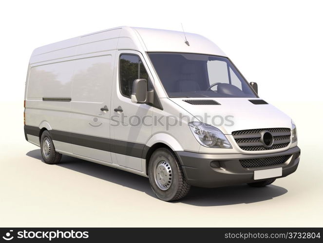 Modern commercial van on a light background