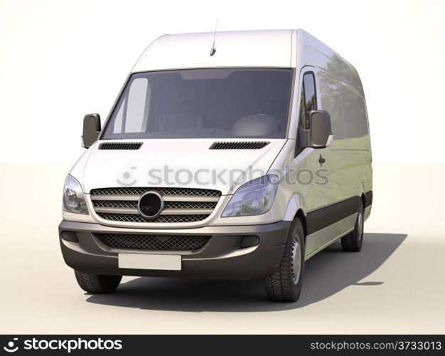 Modern commercial van on a light background