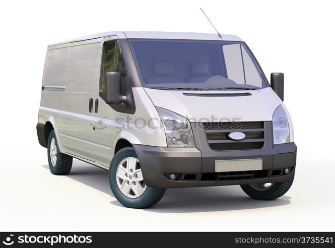 Modern commercial van on a light background