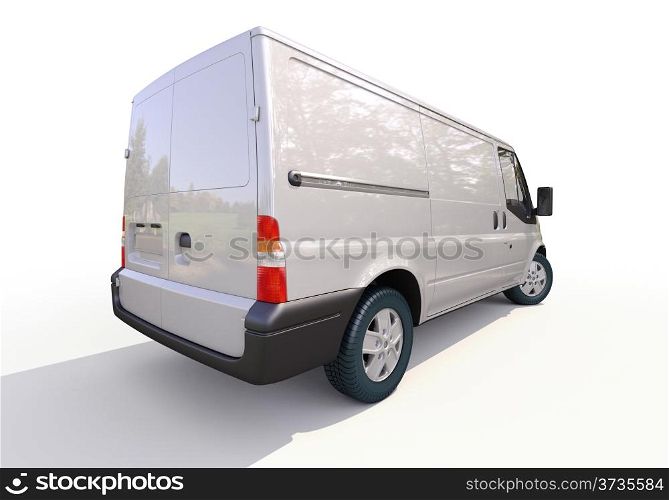 Modern commercial van on a light background