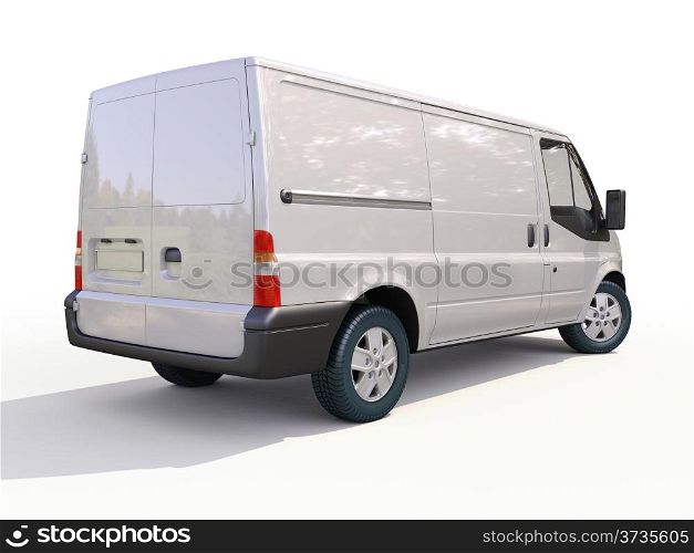 Modern commercial van on a light background