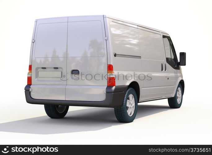 Modern commercial van on a light background