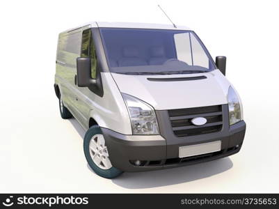 Modern commercial van on a light background