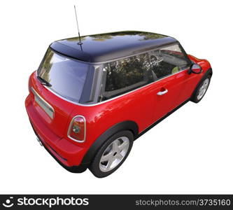 Modern compact car isolated on a white background