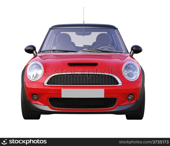 Modern compact car isolated on a white background