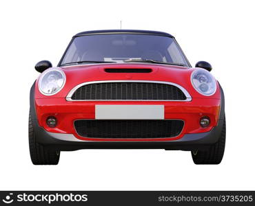 Modern compact car isolated on a white background