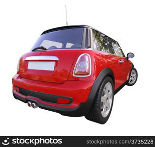 Modern compact car isolated on a white background