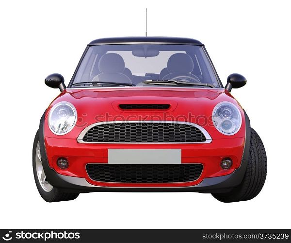 Modern compact car isolated on a white background