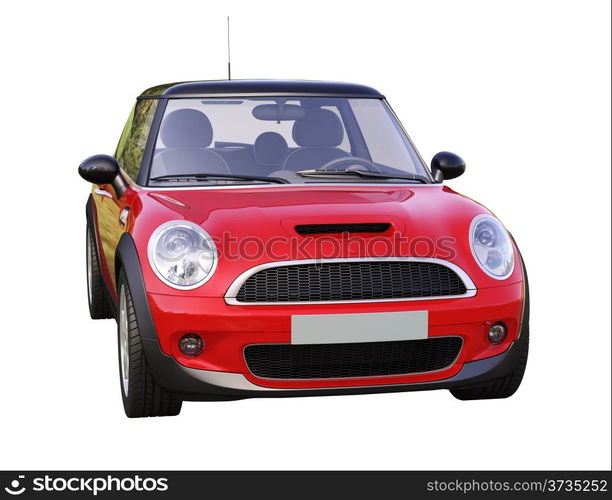 Modern compact car isolated on a white background