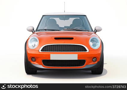 Modern compact car on a light background