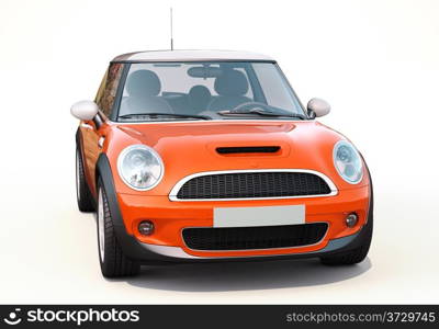 Modern compact car on a light background