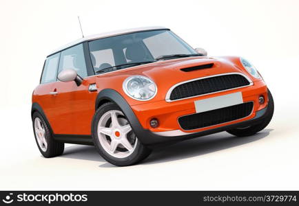 Modern compact car on a light background