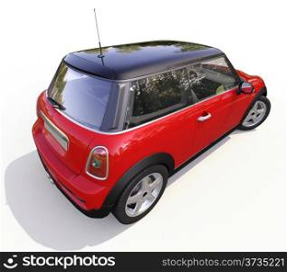 Modern compact car on a light background